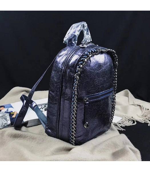 Stella McCartney Falabella Dark Purple Oil Wax 20cm Backpack-1