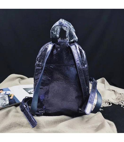 Stella McCartney Falabella Dark Purple Oil Wax 20cm Backpack-6