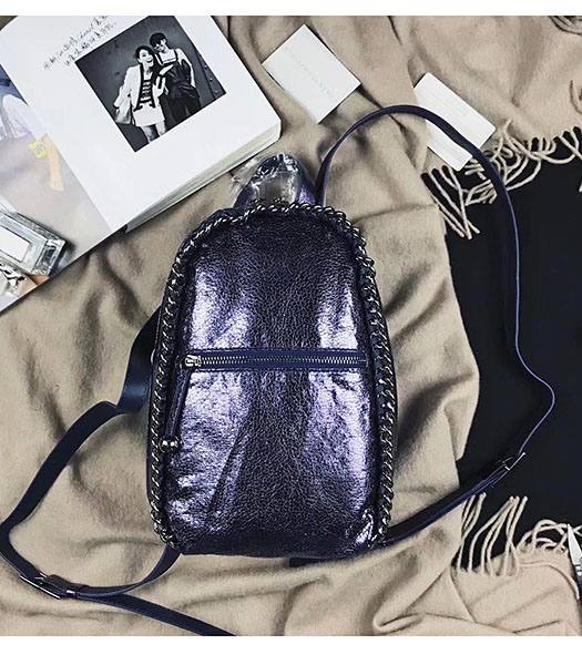 Stella McCartney Falabella Dark Purple Oil Wax 20cm Backpack