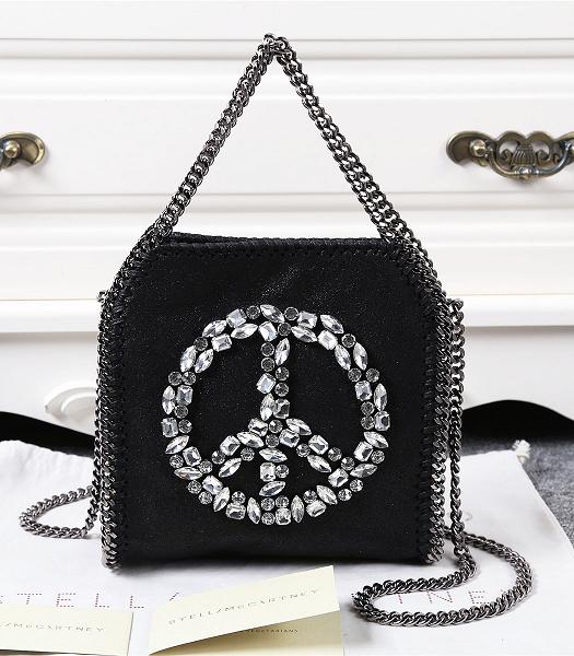 Stella McCartney Falabella Diamonds Round-shaped Small Shoulder Bag Black