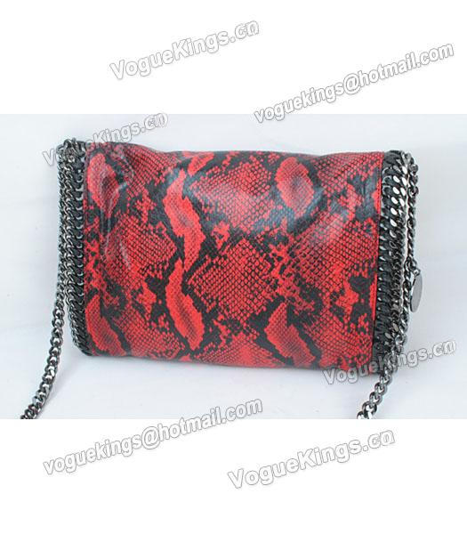 Stella McCartney Falabella Fashion Red Snake Shoulder Bag Silver Chain-2