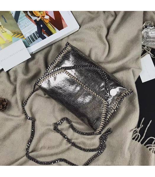 Stella McCartney Falabella Golden Oil Wax 22cm Shoulder Bag Silver Chains-2