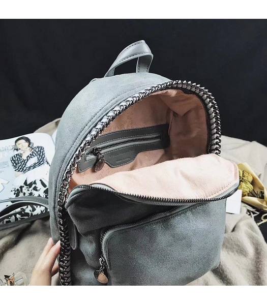 Stella McCartney Falabella Grey Environmental Polyester Fiber 25cm Backpack-5