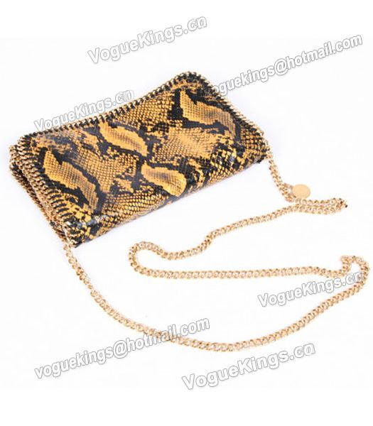 Stella McCartney Falabella Mini Yellow Snake Crossbody Bag Gold Chain-4