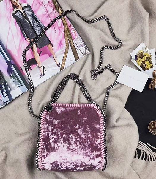 Stella McCartney Falabella Pink Velvet 16cm Tote Shoulder Bag