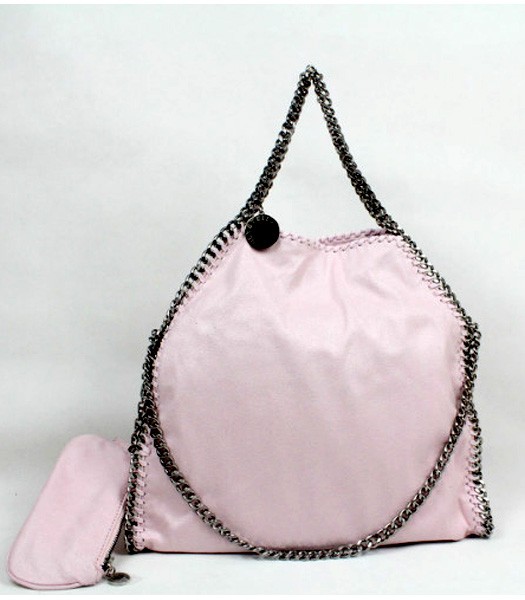 Stella McCartney Falabella PVC Fold Over Light Pink Tote Bag Silver Chain