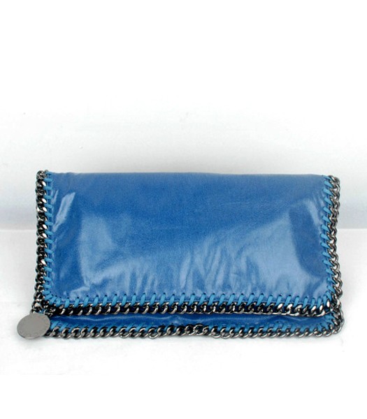 Stella McCartney Falabella PVC Fold Over Medium Clutch Blue