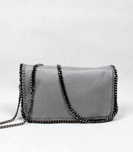 Stella McCartney Falabella PVC Grey Cross Body Bag Silver Chain