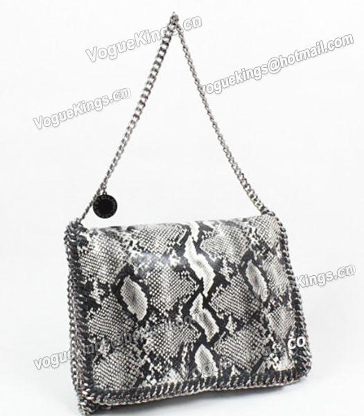 Stella McCartney Falabella PVC Grey Snake Shoulder Bag Silver Chain-1