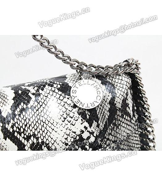 Stella McCartney Falabella PVC Grey Snake Shoulder Bag Silver Chain-3