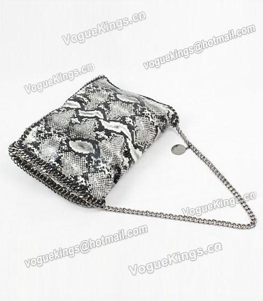 Stella McCartney Falabella PVC Grey Snake Shoulder Bag Silver Chain-4