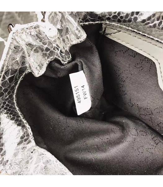 Stella McCartney Falabella Silver Snake Veins Oil Wax Cross Body Bag-5