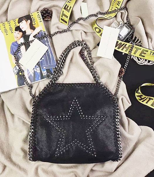 Stella McCartney Falabella Star Rivet Black Environmental Polyester Fiber 25cm Tote Bag