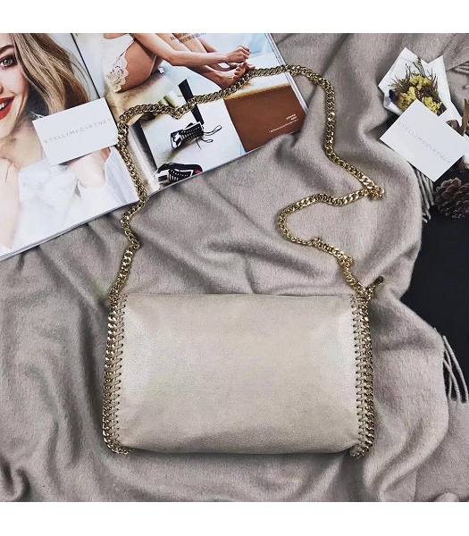 Stella McCartney Falabella White Environmental Polyester Fiber Cross Body Bag Golden Chains-6