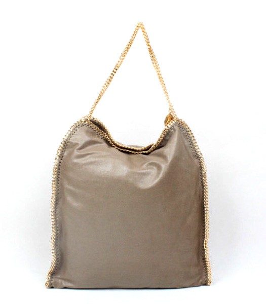 Stella McCartney Khaki Leather Shoulder Handbag Golden Chain