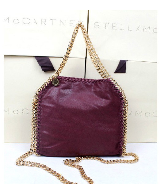 Stella McCartney New Style Fashionable Hobo Bag Wine Red Three Chains