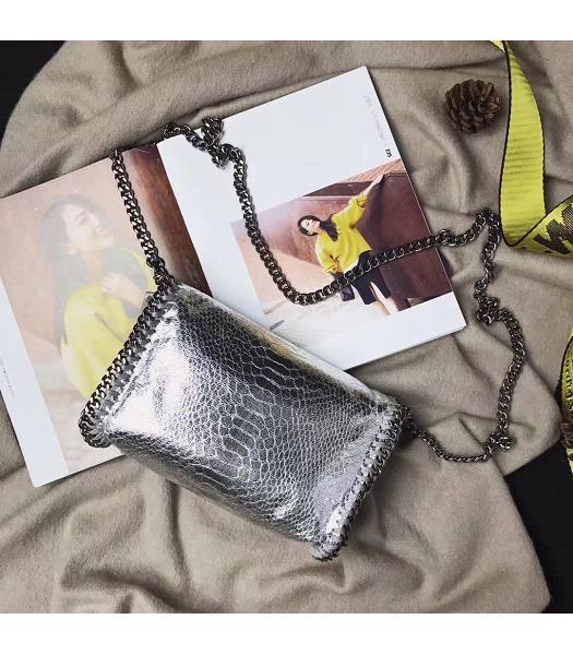 Stella McCartney Silver Snake Veins Oil Wax 16cm Shoulder Bag-1