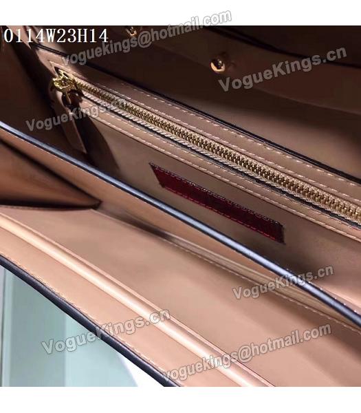 Valentino Apricot Leather Rivets Decorative Chains Shoulder Bag-2