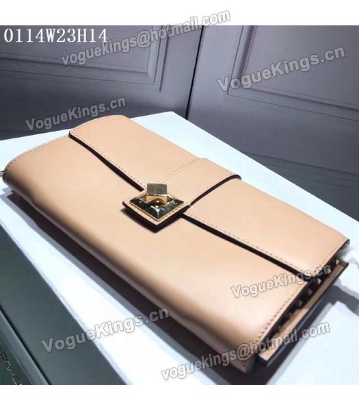 Valentino Apricot Leather Rivets Decorative Chains Shoulder Bag-3