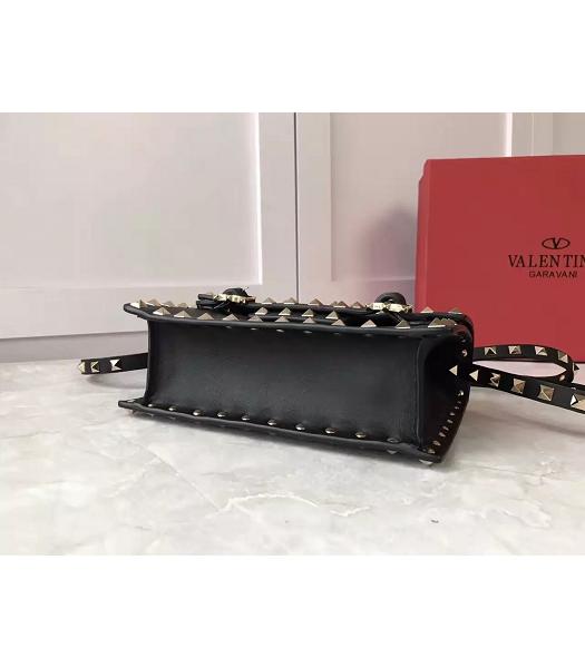 Valentino Black Leather Rivets Decorative Small Shoulder Bag-5