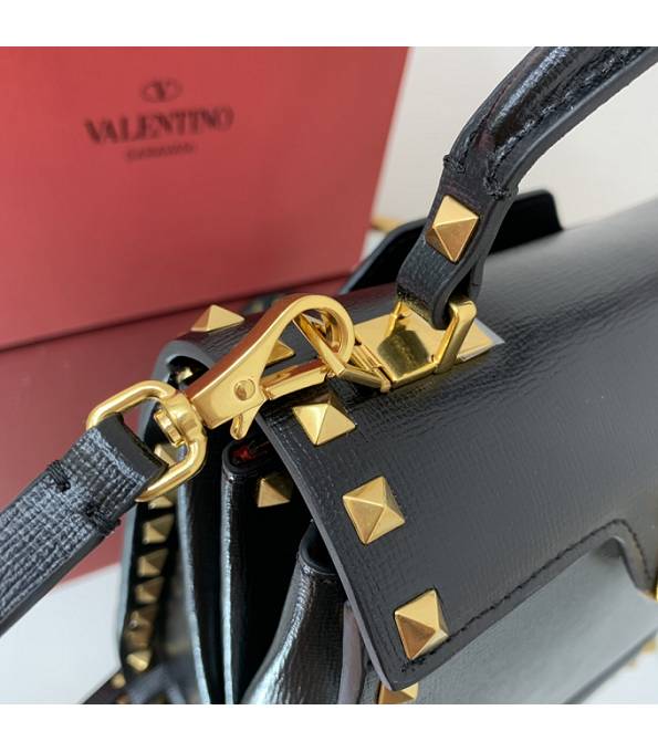 Valentino Black Original Grainy Calfskin Garavani Rockstud Small Alcove Handbag-7