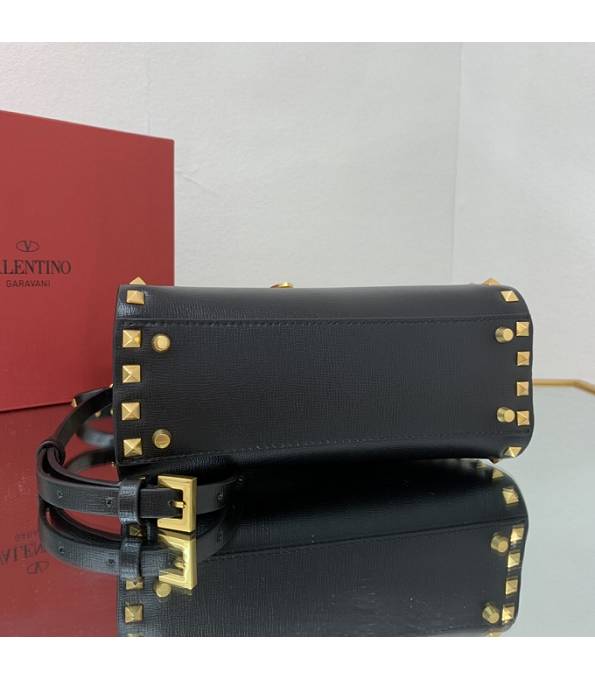 Valentino Black Original Grainy Calfskin Garavani Rockstud Small Alcove Handbag-8