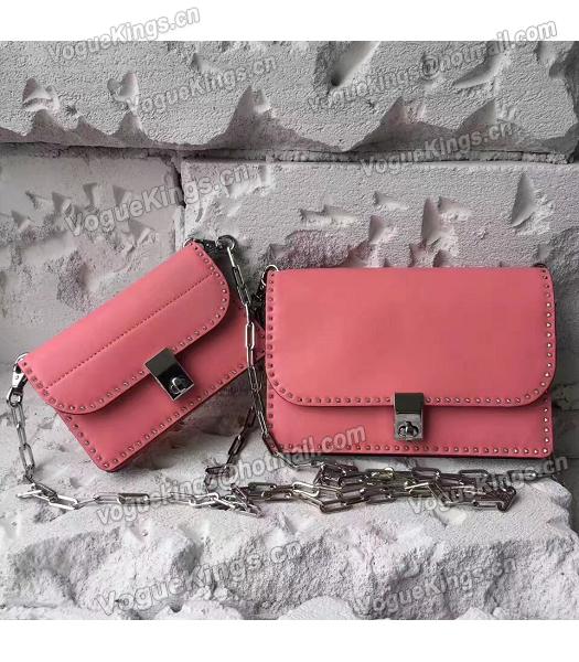 Valentino Dark Pink Original Leather Rivets Small Bag-3