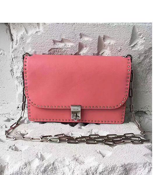 Valentino Dark Pink Original Leather Rivets Small Bag