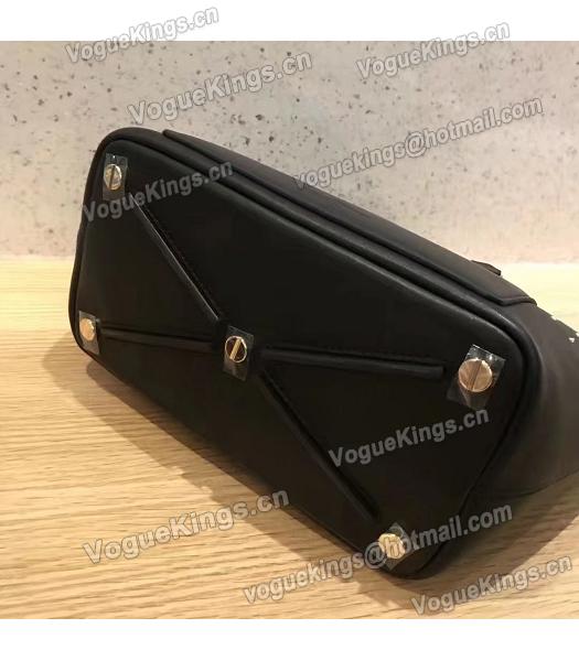 Valentino Demilune Black Original Leather Rivets Small Tote Bag-2