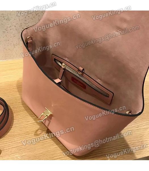 Valentino Demilune Pink Original Leather Rivets Small Tote Bag-4