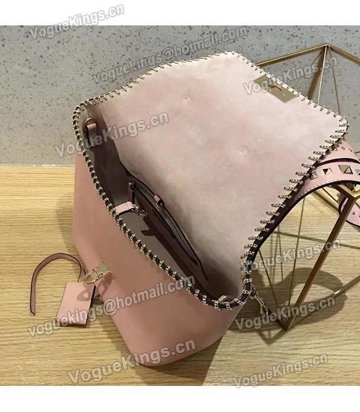Valentino Demilune Small Double Handle Bag Pink Original Leather-3