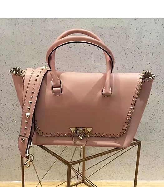 Valentino Demilune Small Double Handle Bag Pink Original Leather