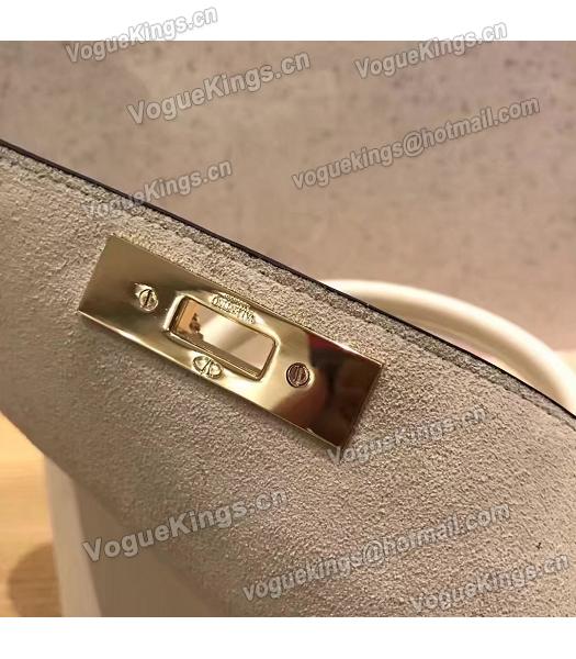 Valentino Demilune White Original Leather Rivets Small Tote Bag-4