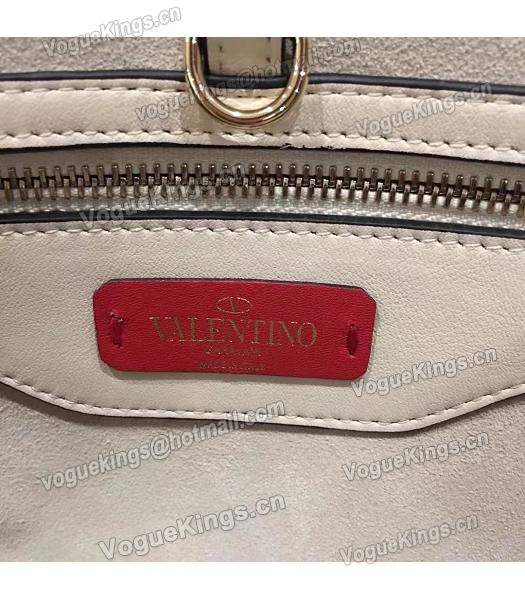 Valentino Demilune White Original Leather Small Tote Bag-3