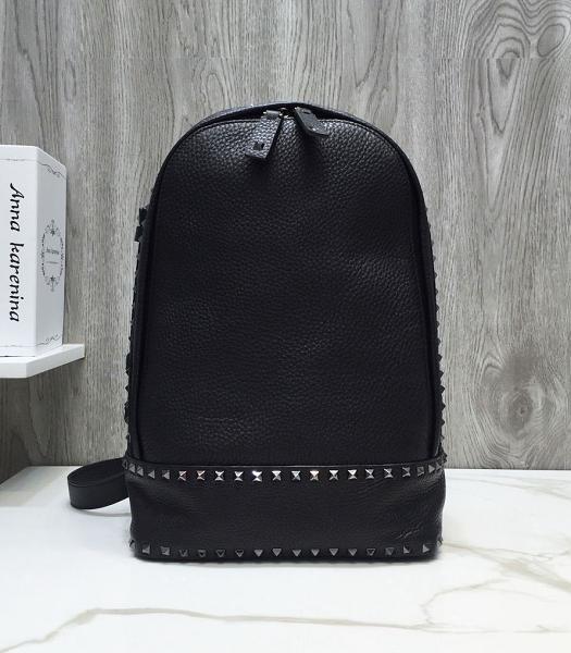 Valentino Garavani Camouflage Black Imported Real Leather Backpack