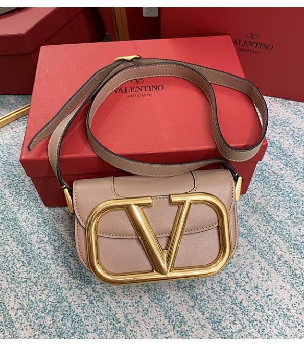 Valentino Garavani Maxi Apricot Original Calfskin Leather Golden Metal 18cm Shoulder Bag