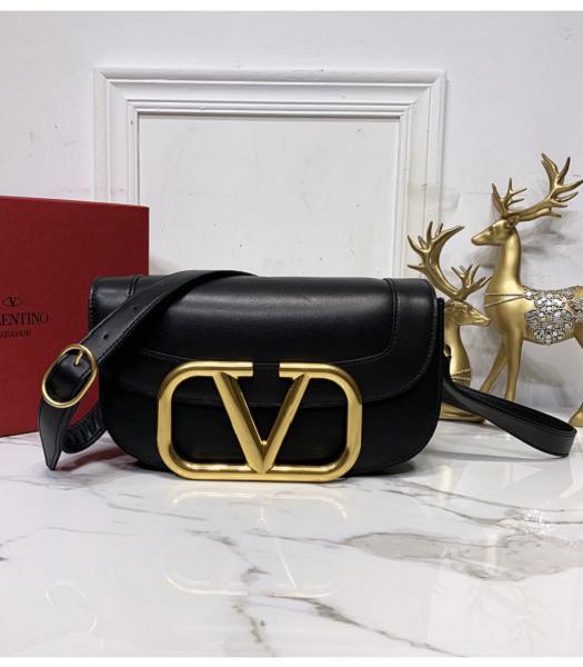 Valentino Garavani Maxi Black Original Real Leather 26cm Shoulder Bag