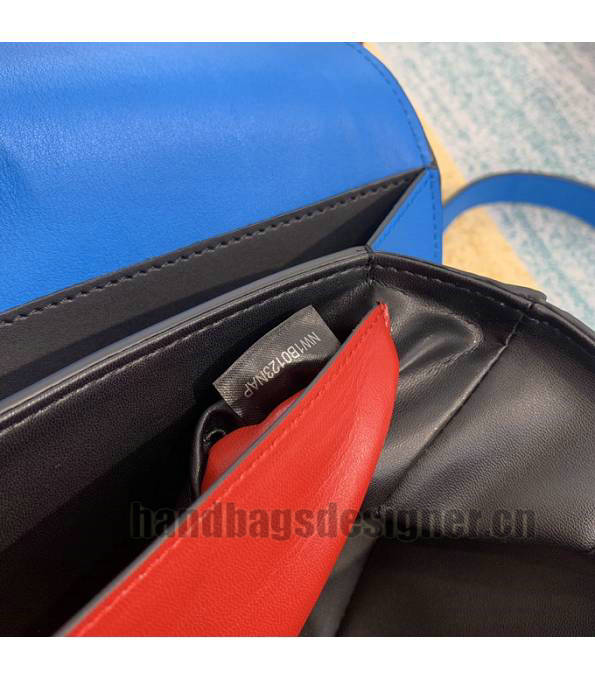 Valentino Garavani Maxi Blue Original Plain Veins Leather Golden Metal 18cm Shoulder Bag-5