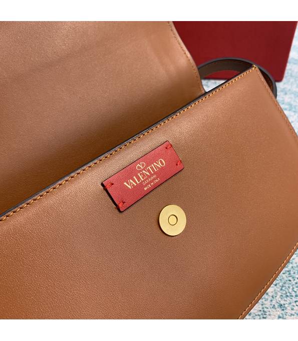 Valentino Garavani Maxi Brown Original Plain Veins Leather 26cm Shoulder Bag-6