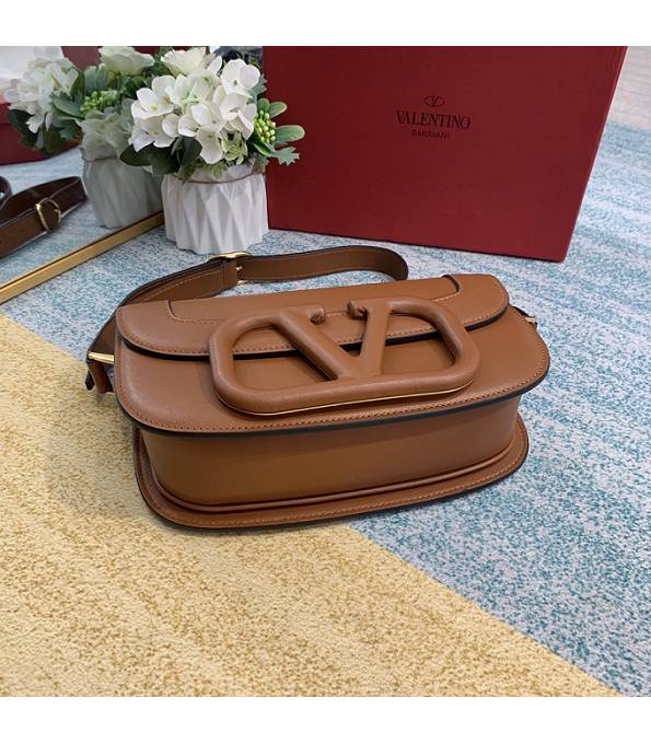 Valentino Garavani Maxi Brown Original Plain Veins Leather 26cm Shoulder Bag-8