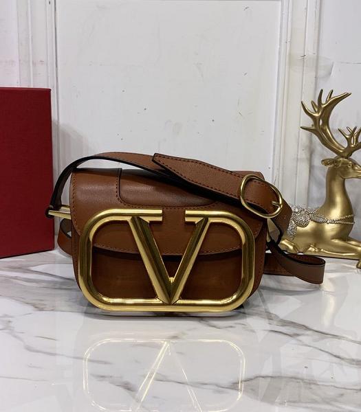 Valentino Garavani Maxi Brown Original Real Leather 18cm Shoulder Bag
