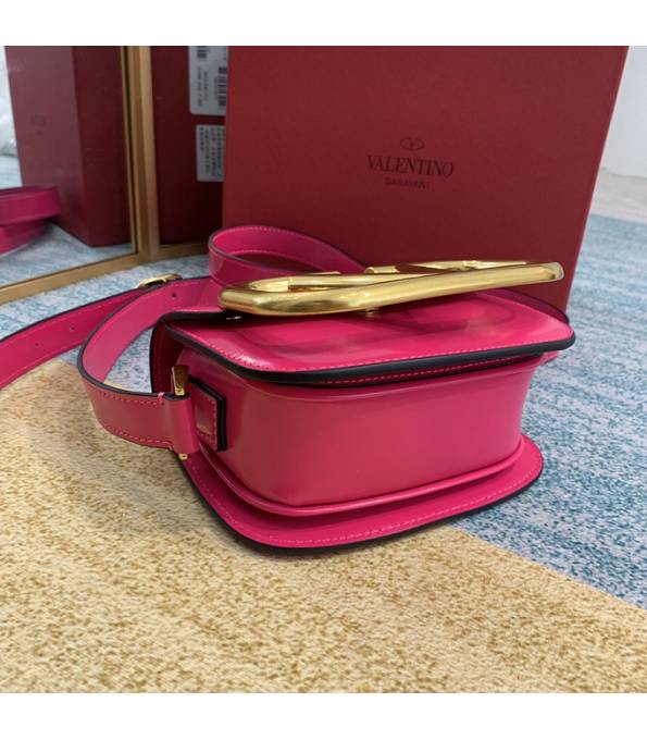 Valentino Garavani Maxi Fluorescent Rose Red Original Plain Veins Leather Golden Metal 18cm Shoulder Bag-8
