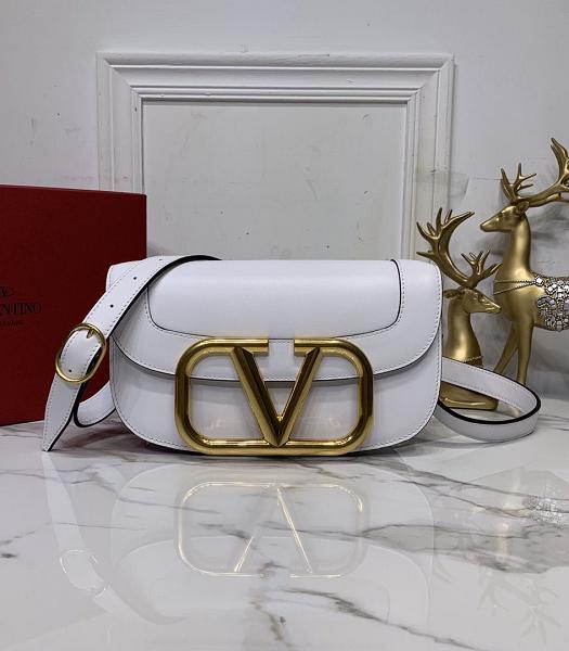 Valentino Garavani Maxi White Original Real Leather 26cm Shoulder Bag
