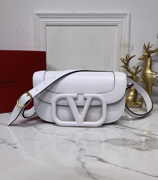 Valentino Garavani Maxi White Original Real Leather White Metal 26cm Shoulder Bag