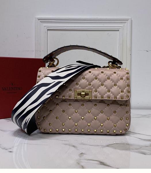 Valentino Garavani Rockstud Spike Pink Imported Lambskin 24cm Top Handle Bag