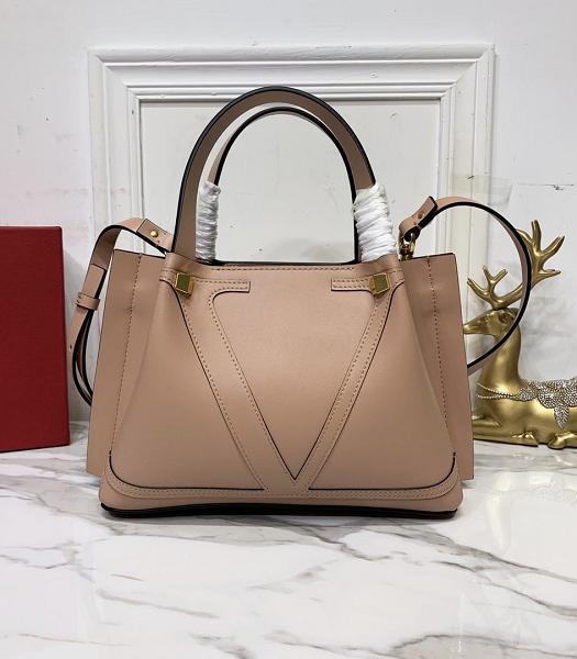 Valentino Garavani VLogo Escape Nude Pink Real Leather Medium Shopping Bag