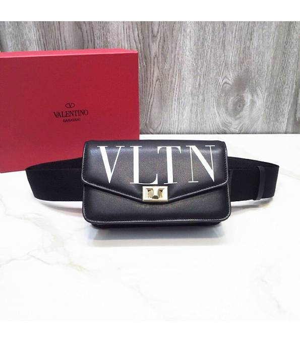 Valentino Garavani VLTN Black Original Calfskin Leather Belt Bag