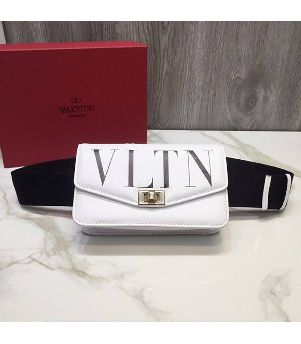 Valentino Garavani VLTN White Original Calfskin Leather Belt Bag