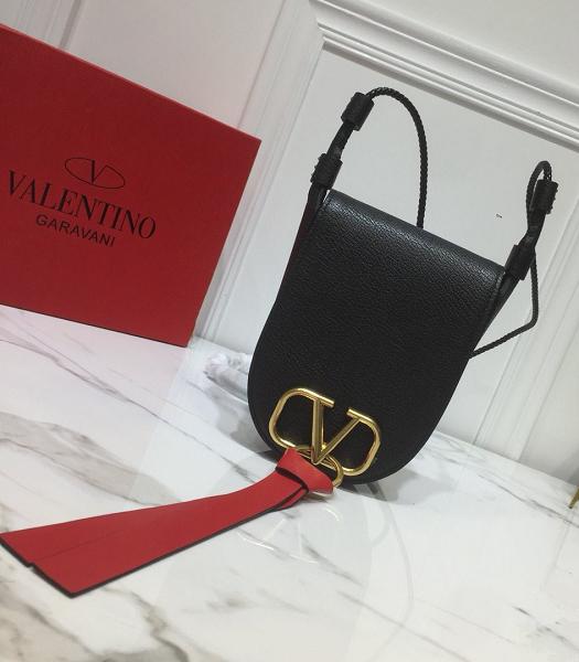 Valentino Garavani Vring Black Original Lambskin Leather 13cm Crossbody Bag