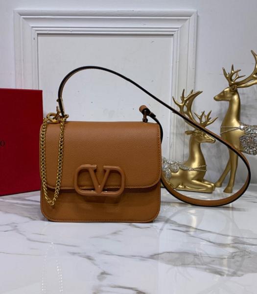 Valentino Garavani Vsling Brown Original Palm Veins Calfskin 18cm Box Bag
